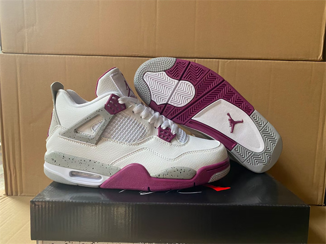 Men's Hot Sale Running weapon Air Jordan 4 White/Purple Shoes 0180 Men's Hot Sale Running weapon Air Jordan 4 White/Purple Shoes 0180